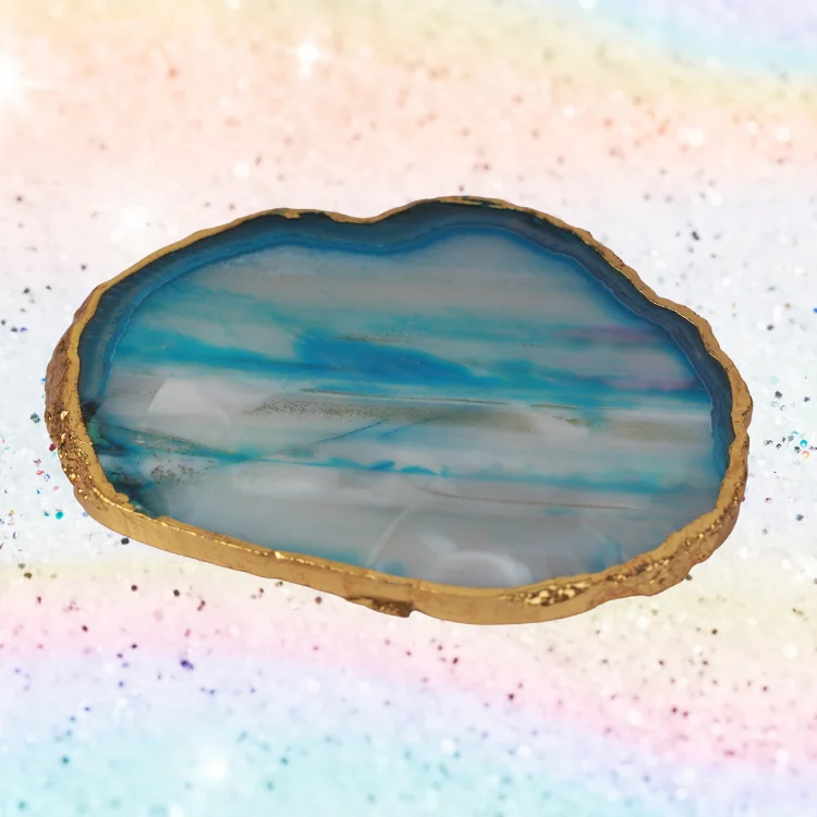 VESTO BRAZILIAN AGATE  COASTER (TURQUOISE)